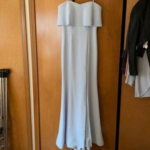 XSCAPE strapless floor length dress